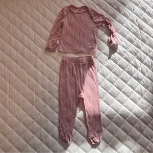 Solly Baby Pink Polka Dot Two piece pajama set baby girl size 0-3 months
